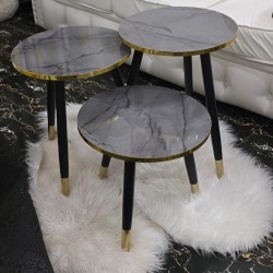 3 in 1  Nesting luxury marble side stool