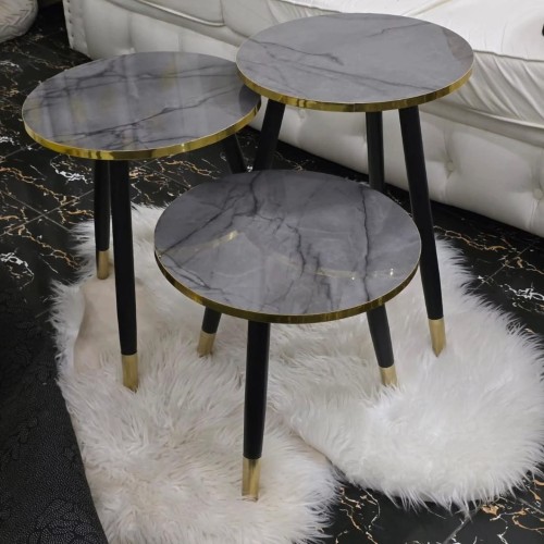 3 in 1 Nesting luxury marble side stool 3 in 1 Nesting luxury marble side stool