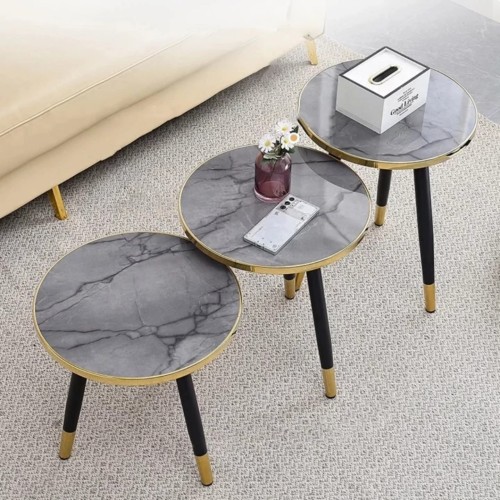 3 in 1 Nesting luxury marble side stool 3 in 1 Nesting luxury marble side stool