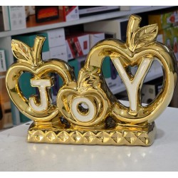 Golden JOY Apple Tabletop Decor – 28cm Luxury Ceramic Home Accent Piece