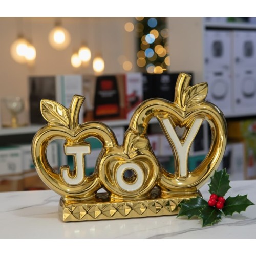 Golden JOY Apple Tabletop Decor – 28cm Luxury Ceramic Home Accent Piece Golden JOY Apple Tabletop Decor – 28cm Luxury Ceramic Home Accent Piece