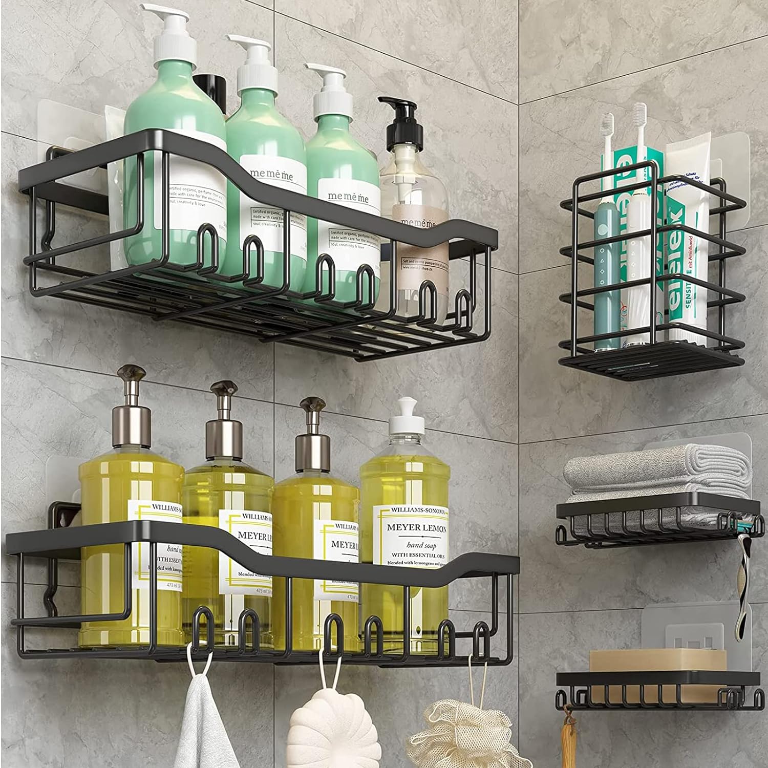 5-Piece Bathroom Shower Organizer Set – Ultimate Waterproof Storage Solution