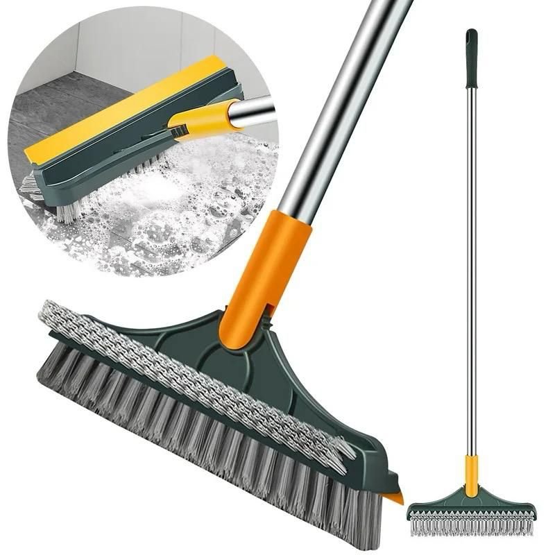 Innovative Durable 3-in-1 Floor Scrub Brush with Squeegee