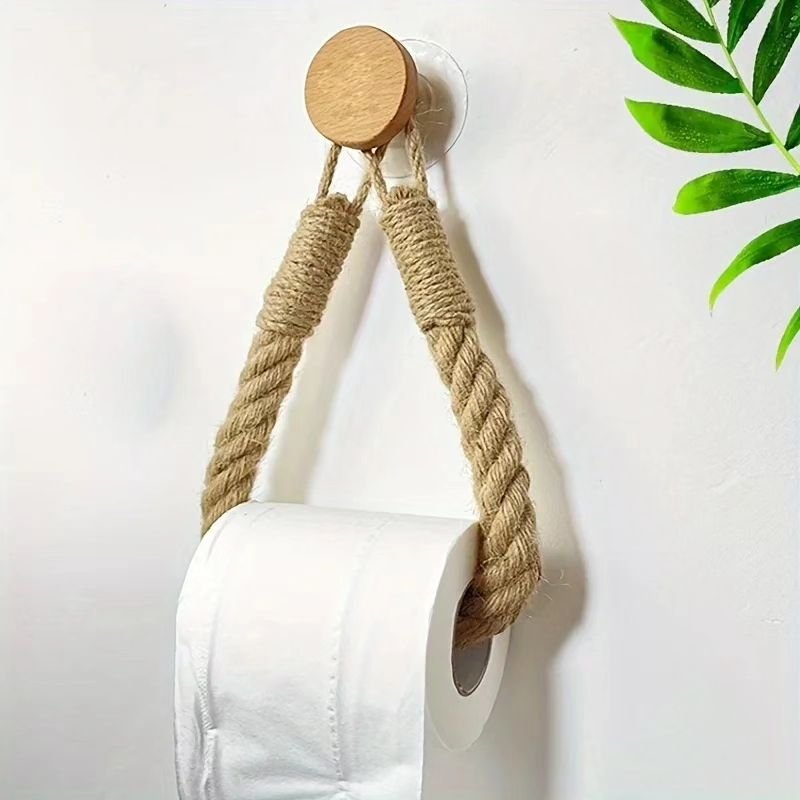 Hemp Rope Tissue Holder – Rustic & Durable Bathroom Décor
