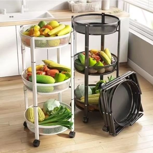 Foldable Metallic Multipurpose Vegetable/Fruit Rack