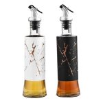 Marble Oil & Vinegar Bottle – Leak-Proof Glass Dispenser for Kitchen