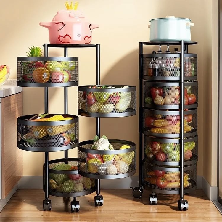 Rotating Multi-Functional Fruit/Vegetable Storage Rack