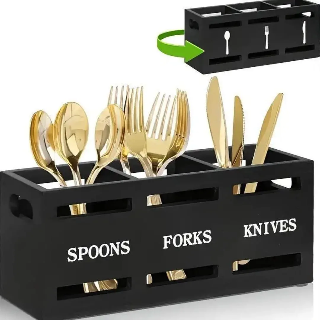 Classic Wooden Cutlery Holder