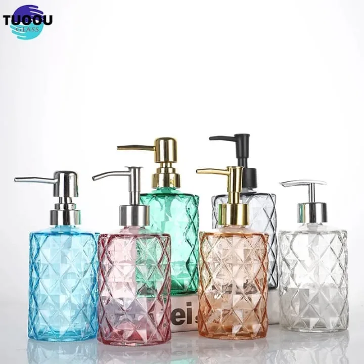 European Style Glass Soap Dispenser – 330ml Refillable