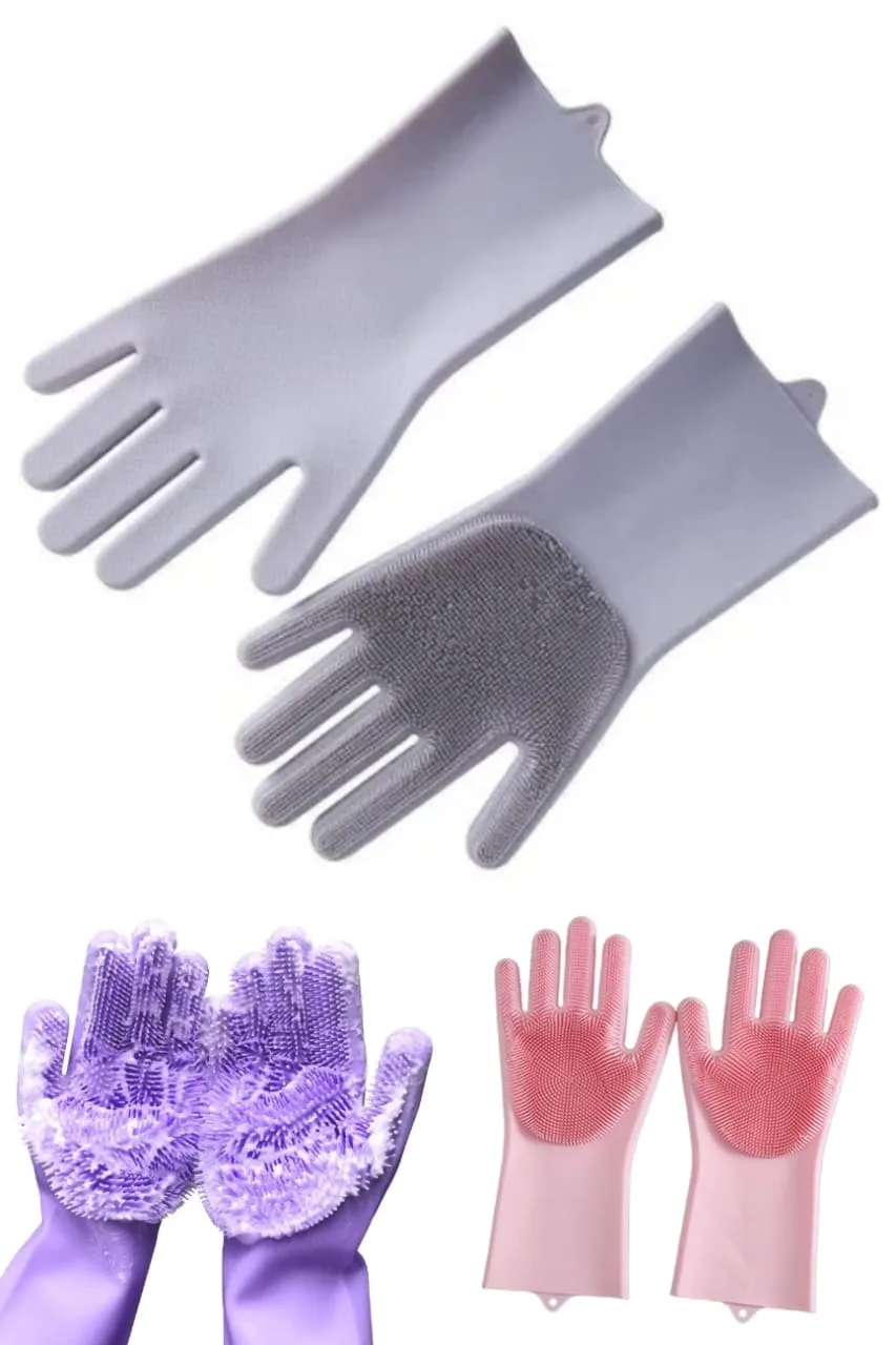 2pcs Silicone Washing Gloves