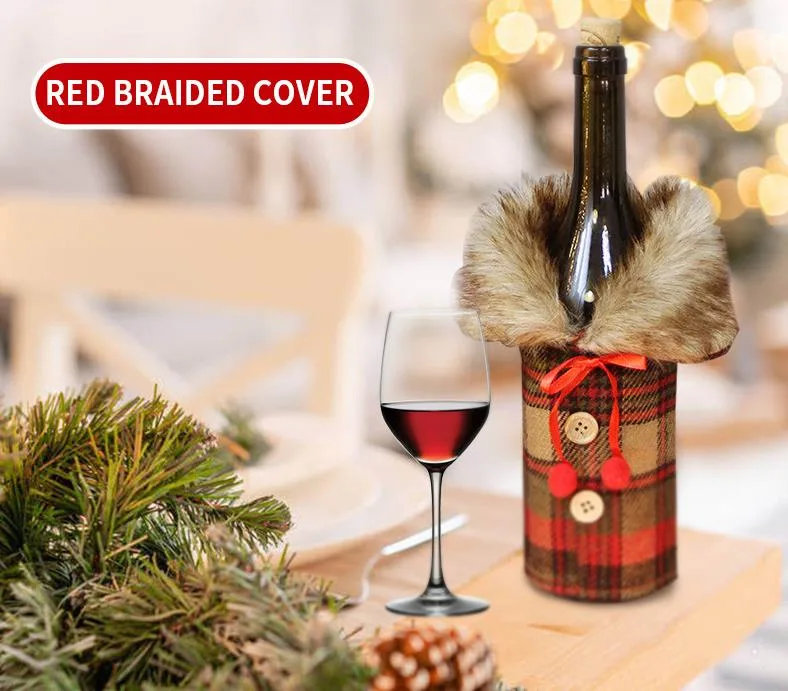 Wine Bottle Gift Wrap – Elegant Red Braided Cover