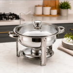 Elegant Round Stainless Steel Chafing Dish